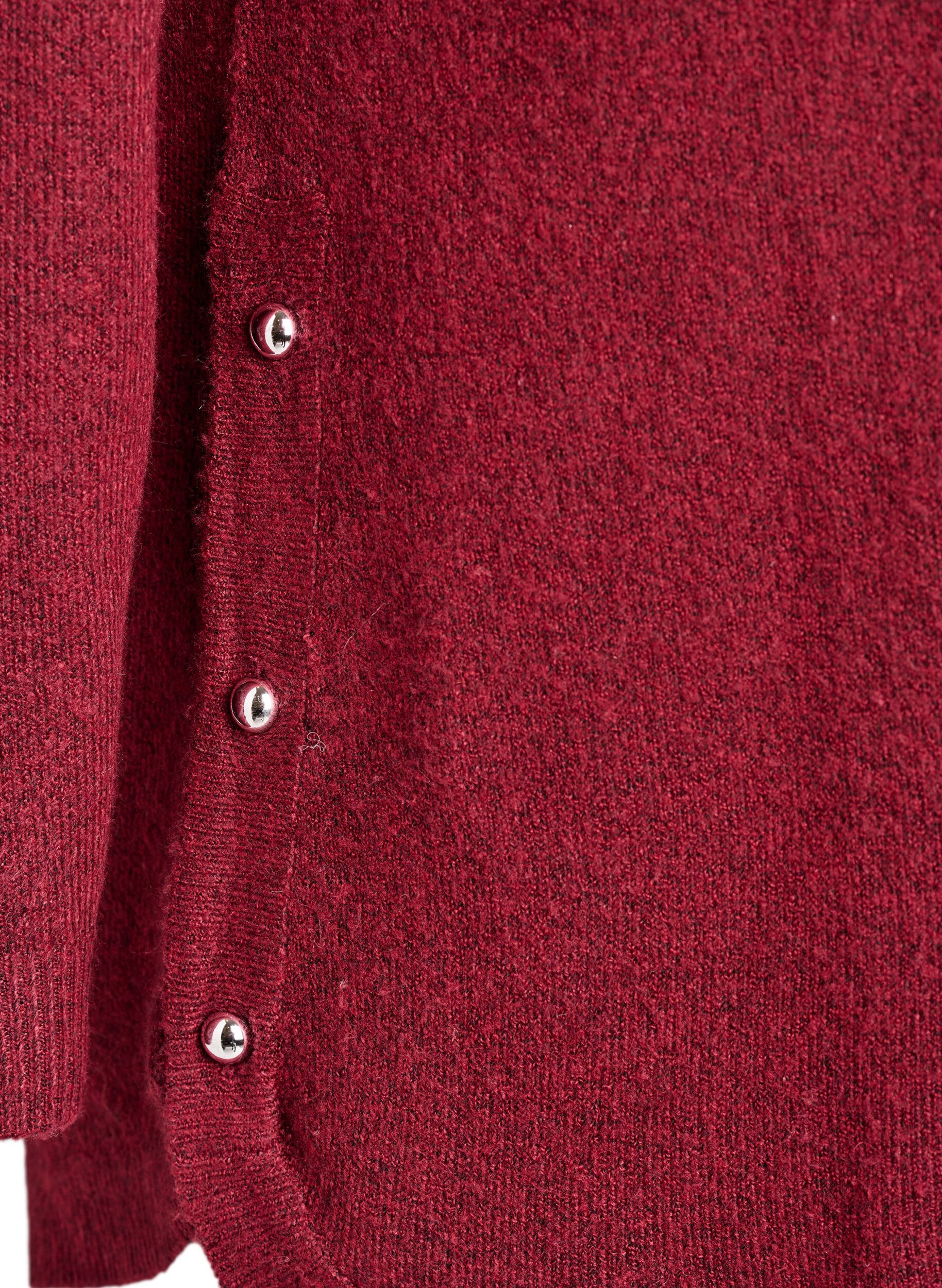 ZizzifashionLong knitted blouse with ball buttons, Dark Bordeaux, Packshot image number 3