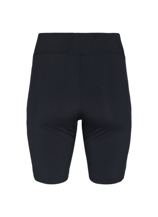 Tight-fitting workout shorts with logo, Black, Packshot image number 1