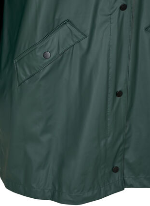 Rain jacket with hood and button fastening, Darkest Spruce, Packshot image number 2