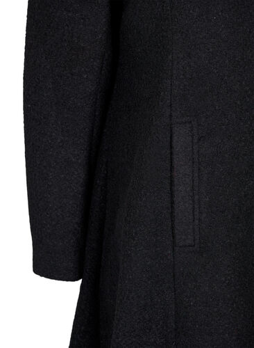 A-line coat with hood, Black, Packshot image number 3