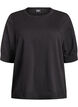 FLASH - Fine-knit blouse with short sleeves, Black, Packshot image number 0