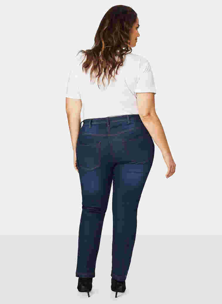 Slim fit Emily jeans with normal waist, Blue denim, Model image number 1