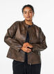Faux leather jacket with studs and pockets, Brown, Model image number 0