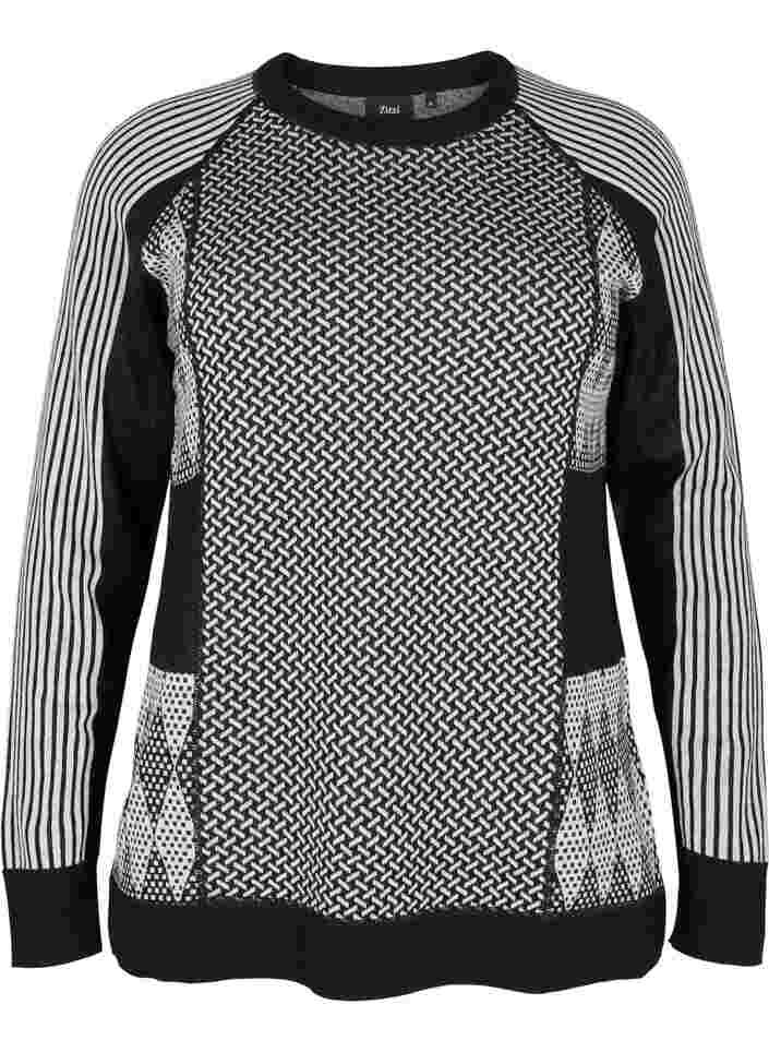 Patterned ski undershirt with wool, Medium Grey Comb, Packshot image number 0