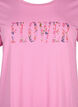 Cotton T-shirt with text print, Rosebloom w. Flower, Packshot image number 2