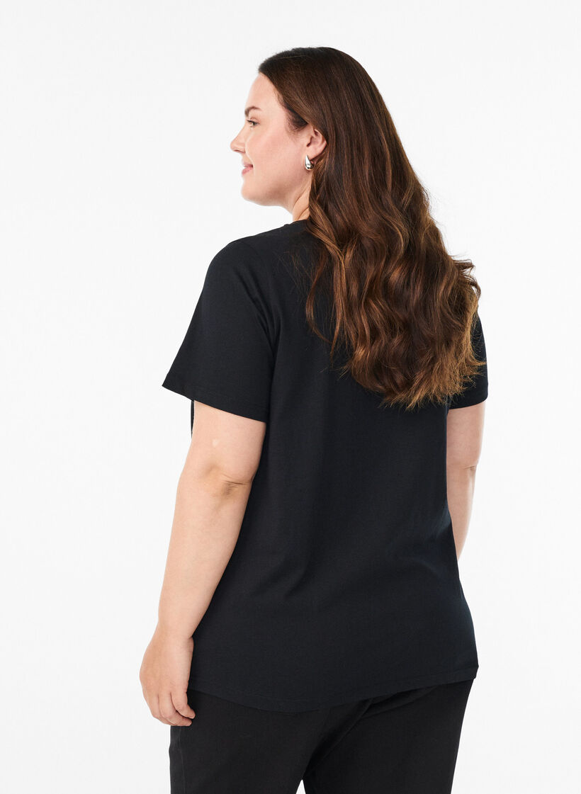 Christmas t-shirt in organic cotton, Black, Model image number 2