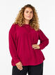 Blouse with lace detail, Red Plum, Model image number 0