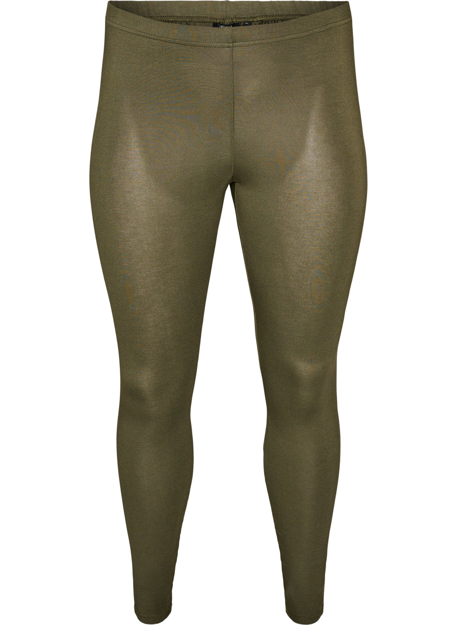 ZizzifashionBasic viscose leggings, Green, Packshot image number 0