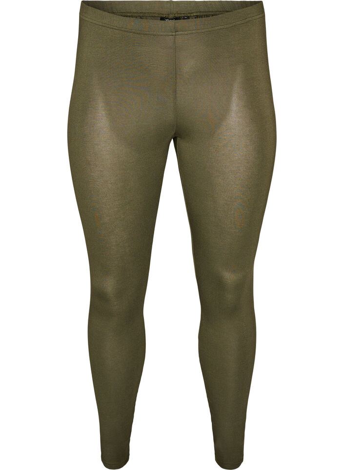 Basic viscose leggings, Green, Packshot image number 0