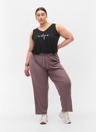 Loose trousers in a cotton blend, Sparrow, Model image number 0