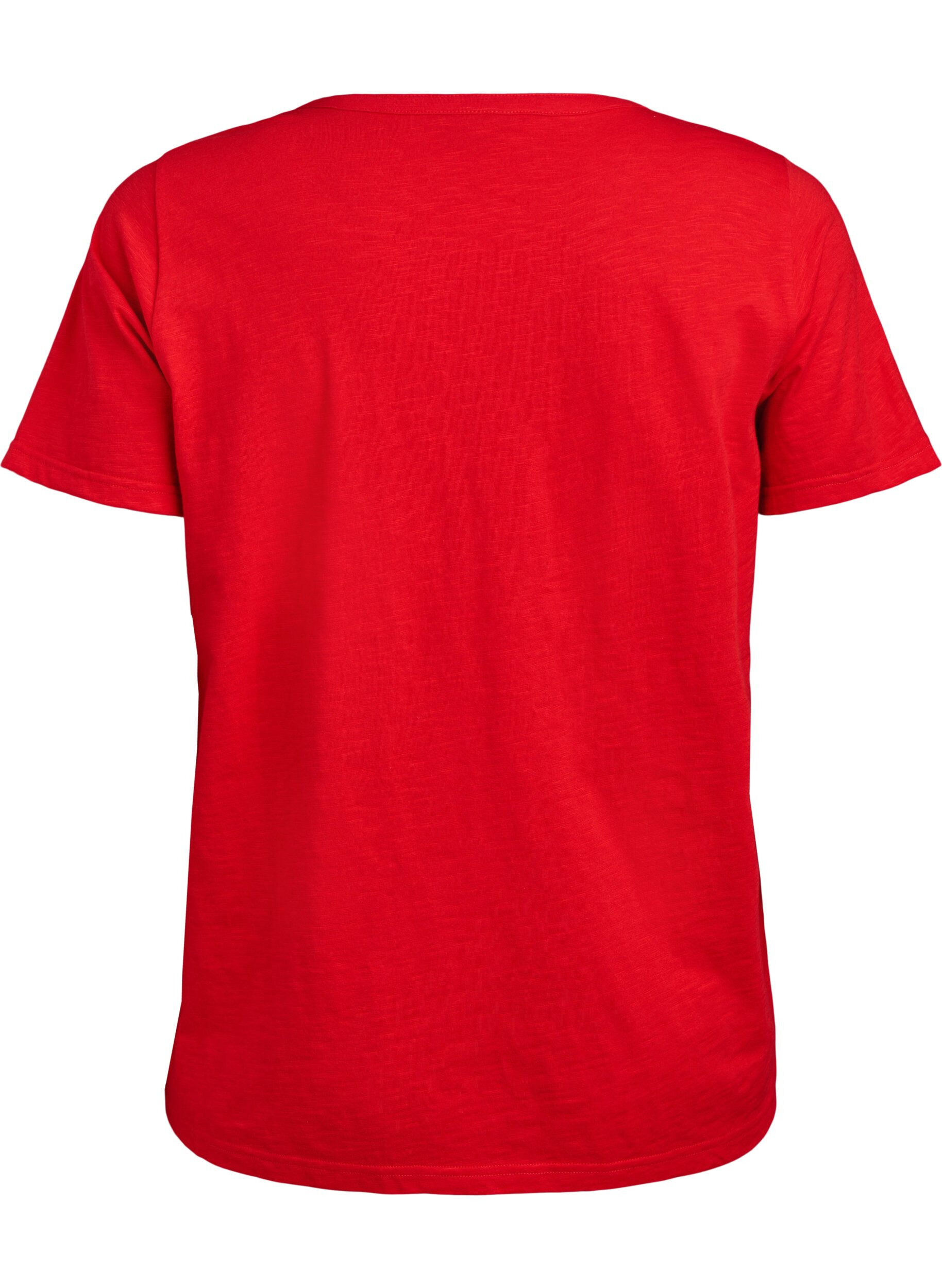 ZizzifashionT-shirt with button detail, Red, Packshot image number 1