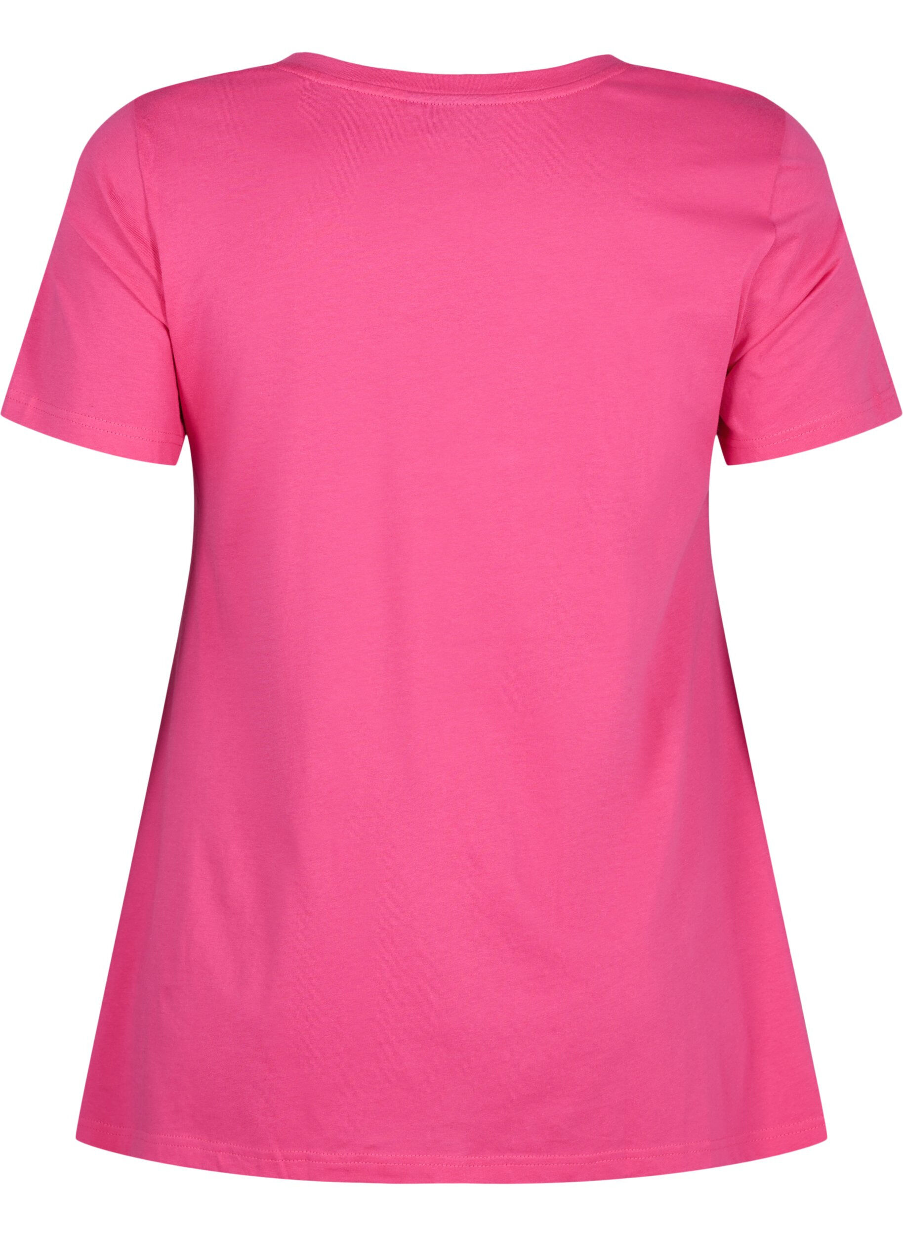 Zizzifashion Cotton t-shirt with short sleeves, Raspberry S. Best, Packshot image number 1