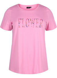 Cotton T-shirt with text print