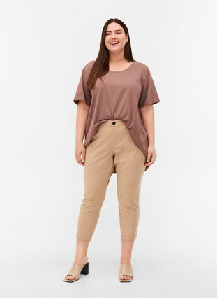 Classic ankle-length trousers, Sand, Model image number 0