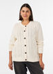 Cardigan with cable-knit pattern, Vanilla, Model image number 0