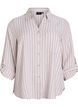 Shirt in linen and viscose with 3/4 sleeves, Beige, Packshot image number 0