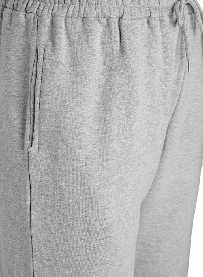High-waisted sweatpants with brushed inside, Grey, Packshot image number 2