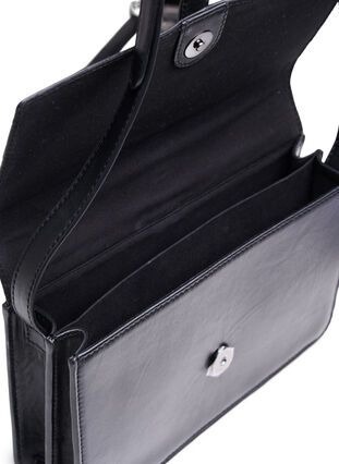 Shoulder bag in leather, Black, Packshot image number 3