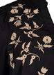 Shirt blouse with embroidered flowers and 3/4 sleeves, Black W. Beige Emb. , Packshot image number 3