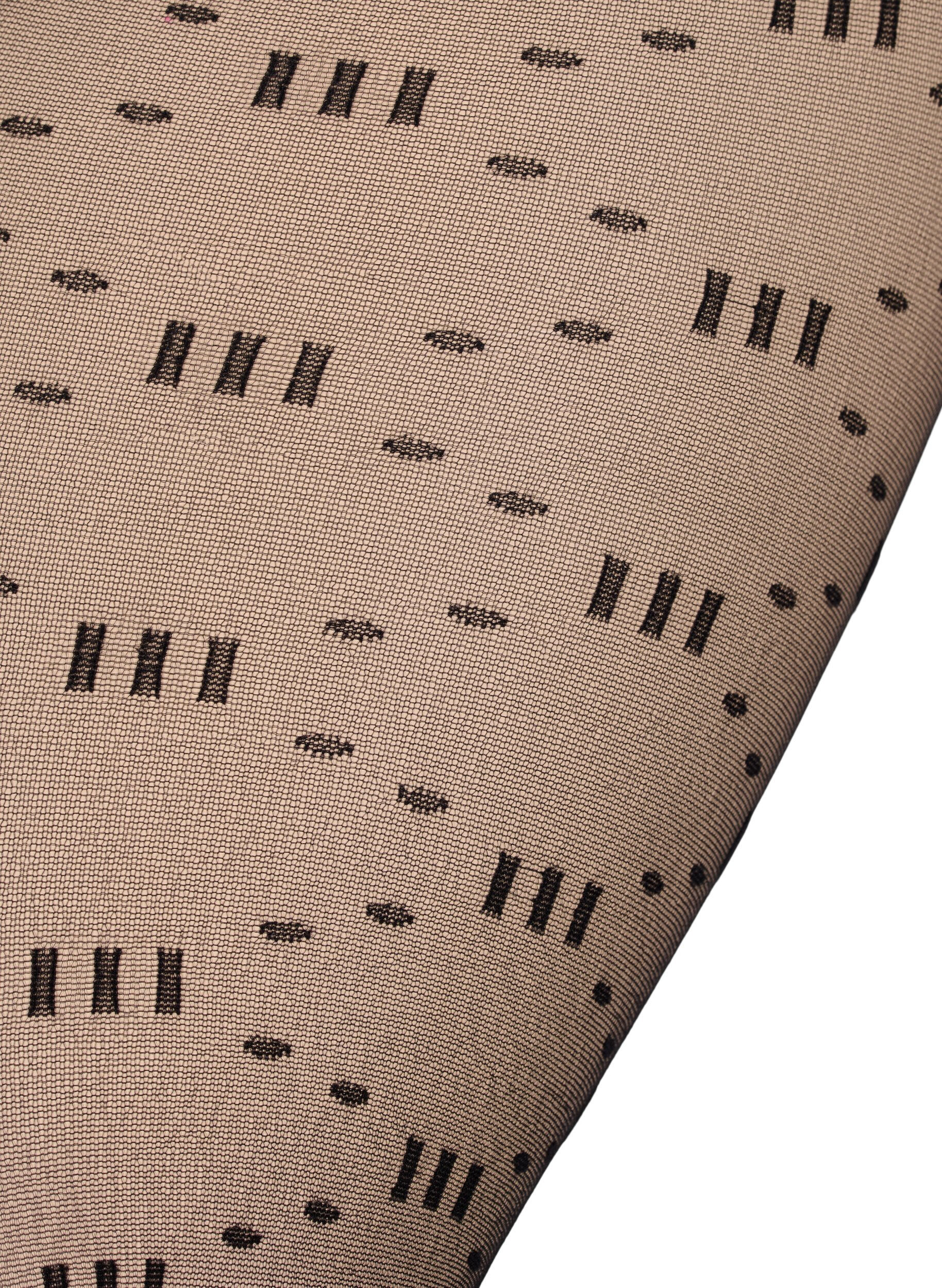 Zizzifashion Patterned tights in 20 denier, Black, Packshot image number 2