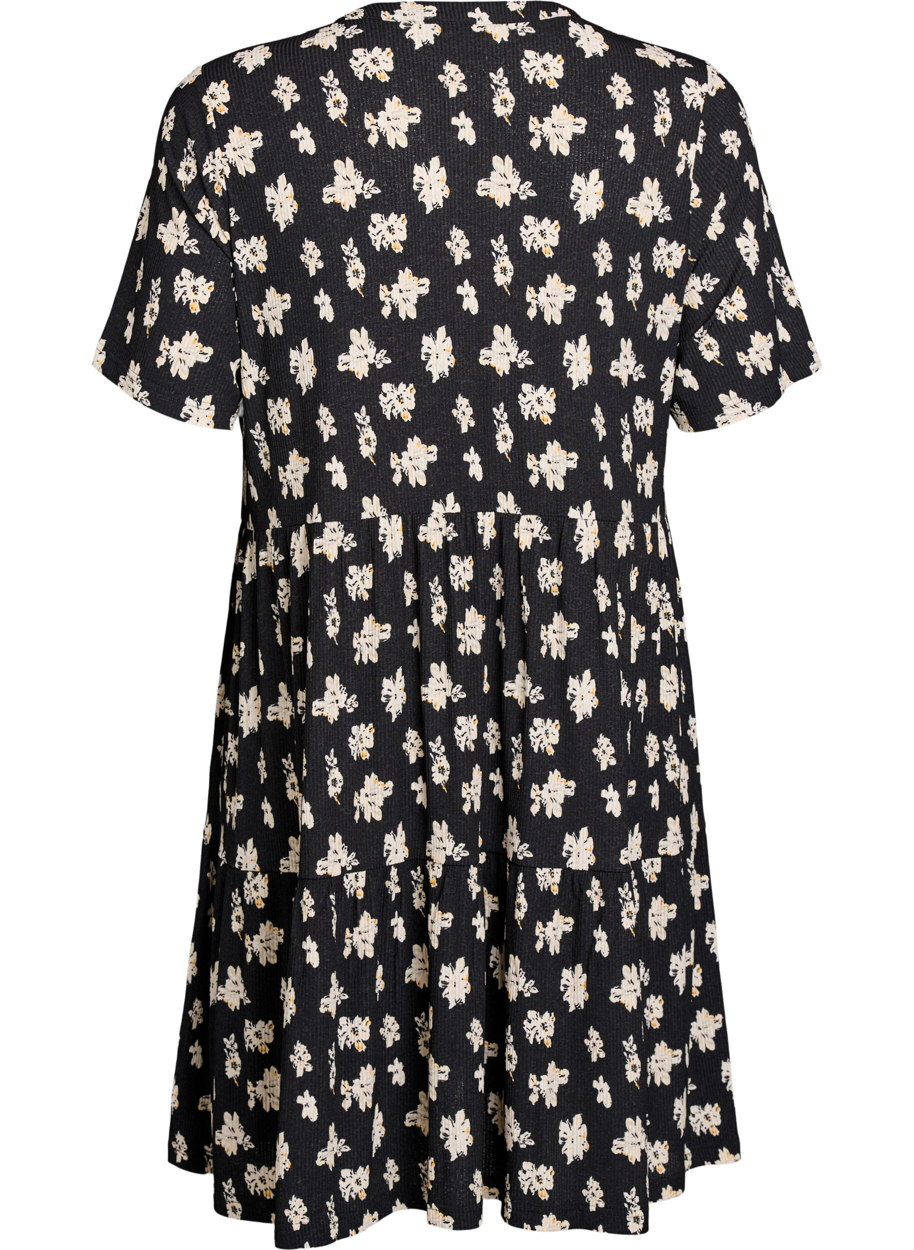 ZizzifashionPatterned dress with panels, Black, Packshot image number 1