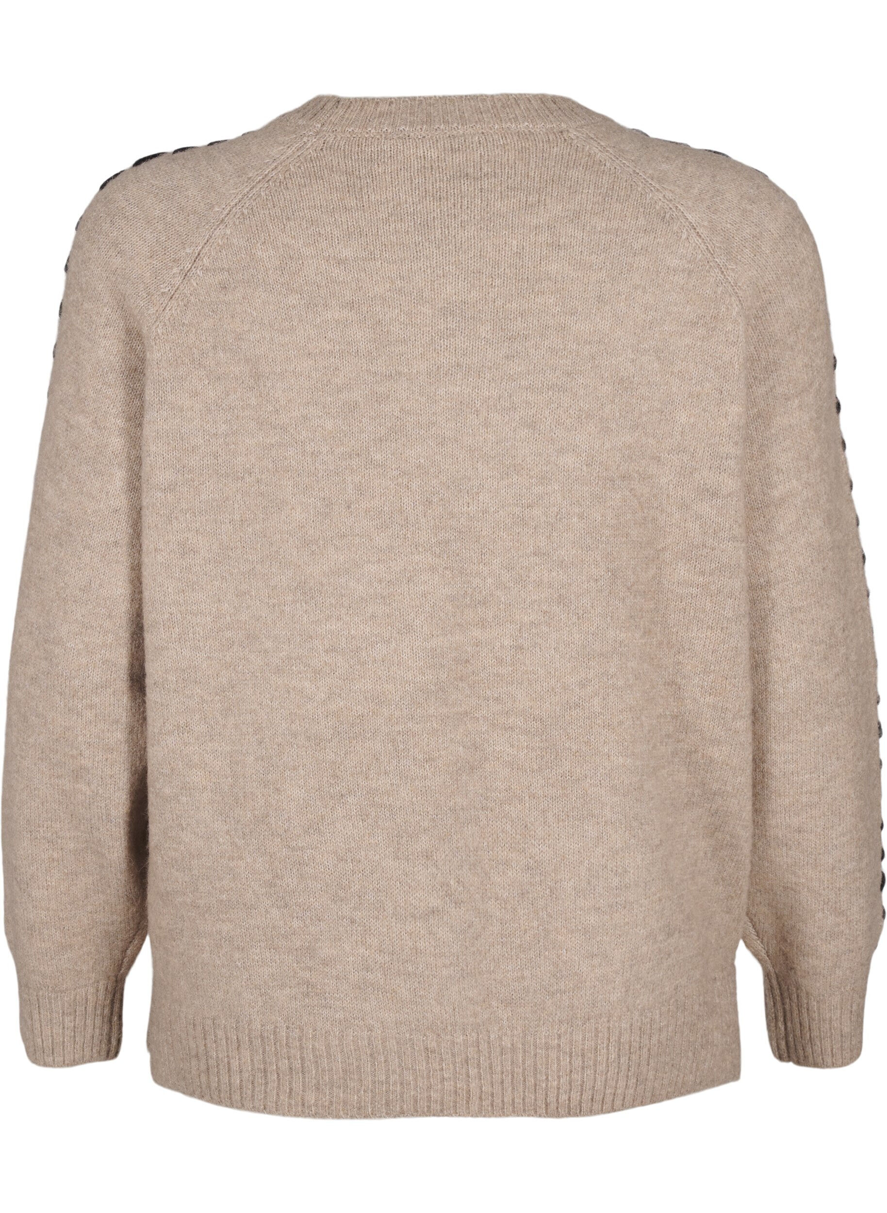 Zizzifashion Knitted blouse with stitching, Desert T.Wh.Mel.Comb, Packshot image number 1