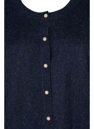 Short melange knit cardigan with pearl buttons, Night Sky Mel., Packshot image number 2