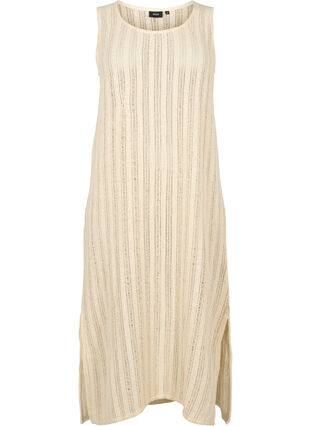 Light woven beach dress with slits, Brazilian Sand, Packshot image number 0