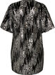 Short sequin dress with balloon sleeves, Black, Packshot image number 1