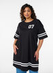 Short T-shirt dress with sporty details, Black, Model image number 0