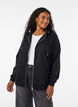 Zipped sweat hoodie with pockets, Black, Model image number 0