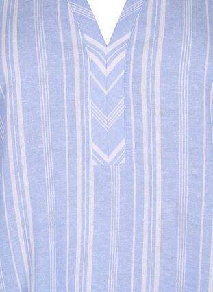 Striped blouse in linen-viscose blend, Serenity Wh.Stripe, Packshot image number 2