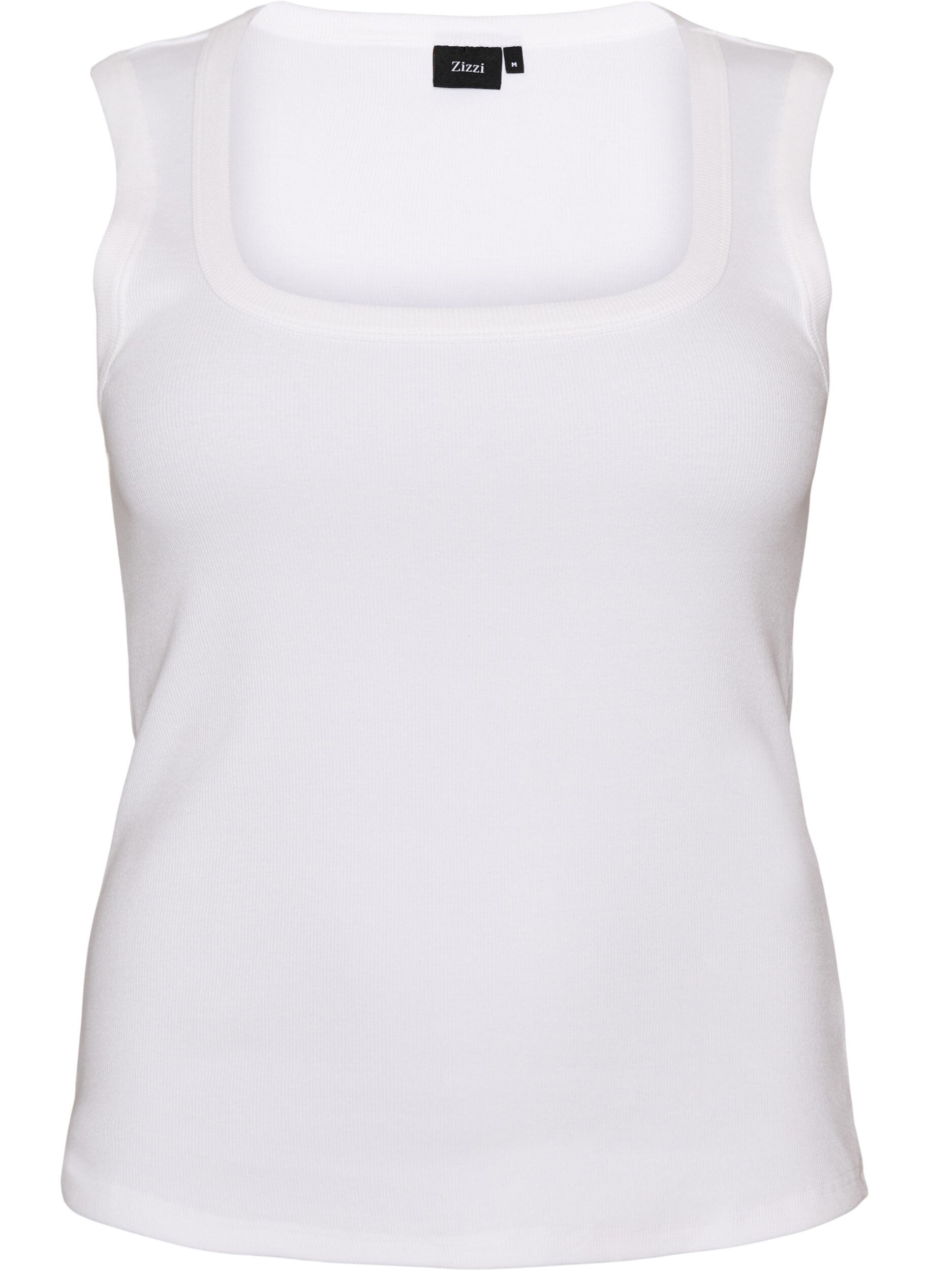 Rib top with square neckline