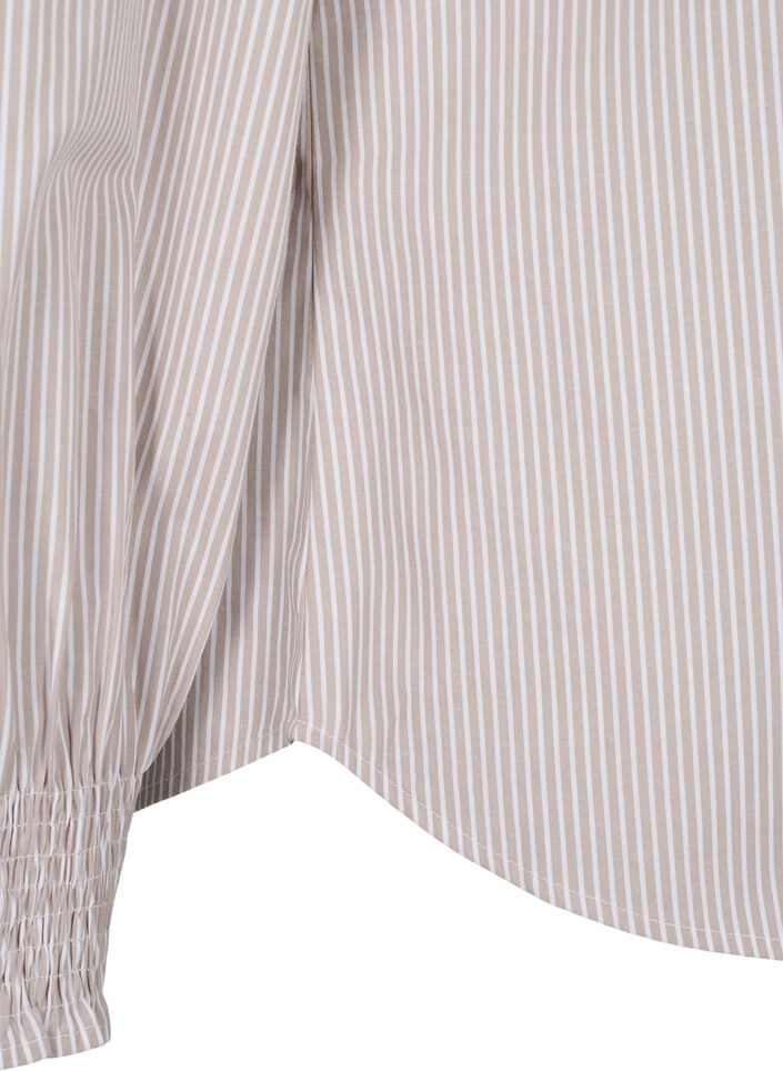 Striped shirt with smock, Silver Mink Wh. St., Packshot image number 3