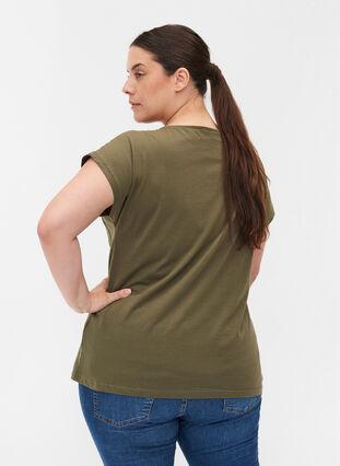 Organic cotton t-shirt with breast pocket, Ivy Green, Model image number 1