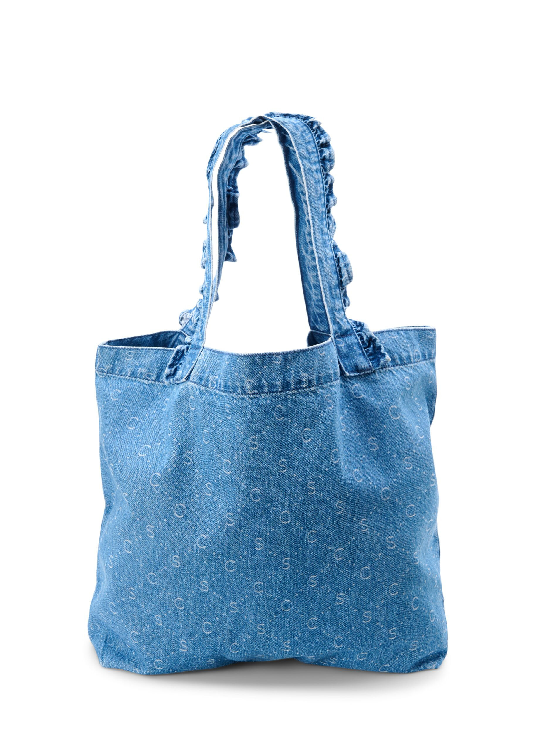 Zizzifashion Denim shopping bag, Light Blue Denim, Packshot image number 1