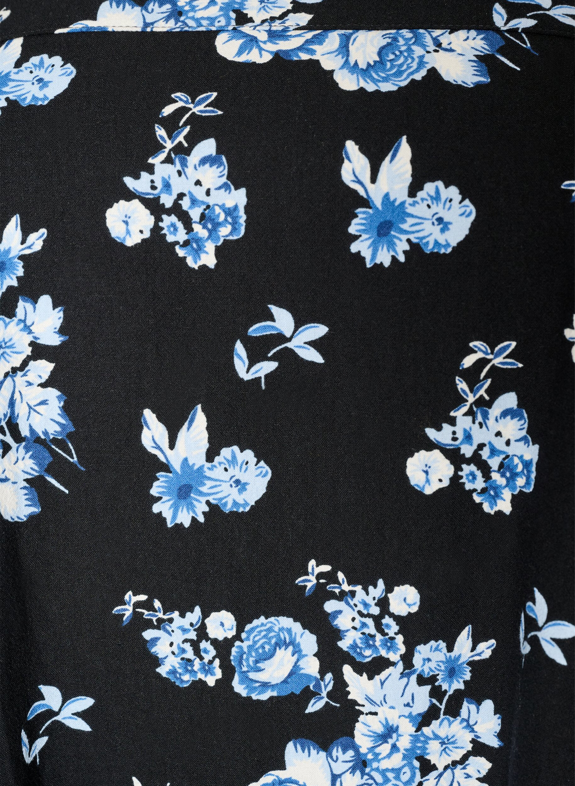 ZizzifashionShort-sleeved cotton dress with print, Black, Packshot image number 2