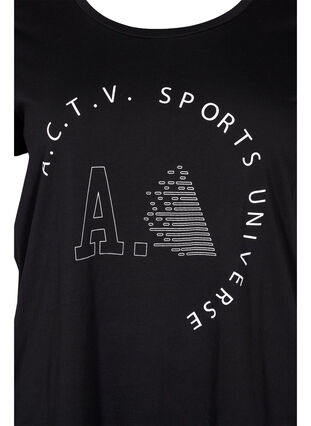 Sports t-shirt with print, Black A.C.T.V, Packshot image number 2