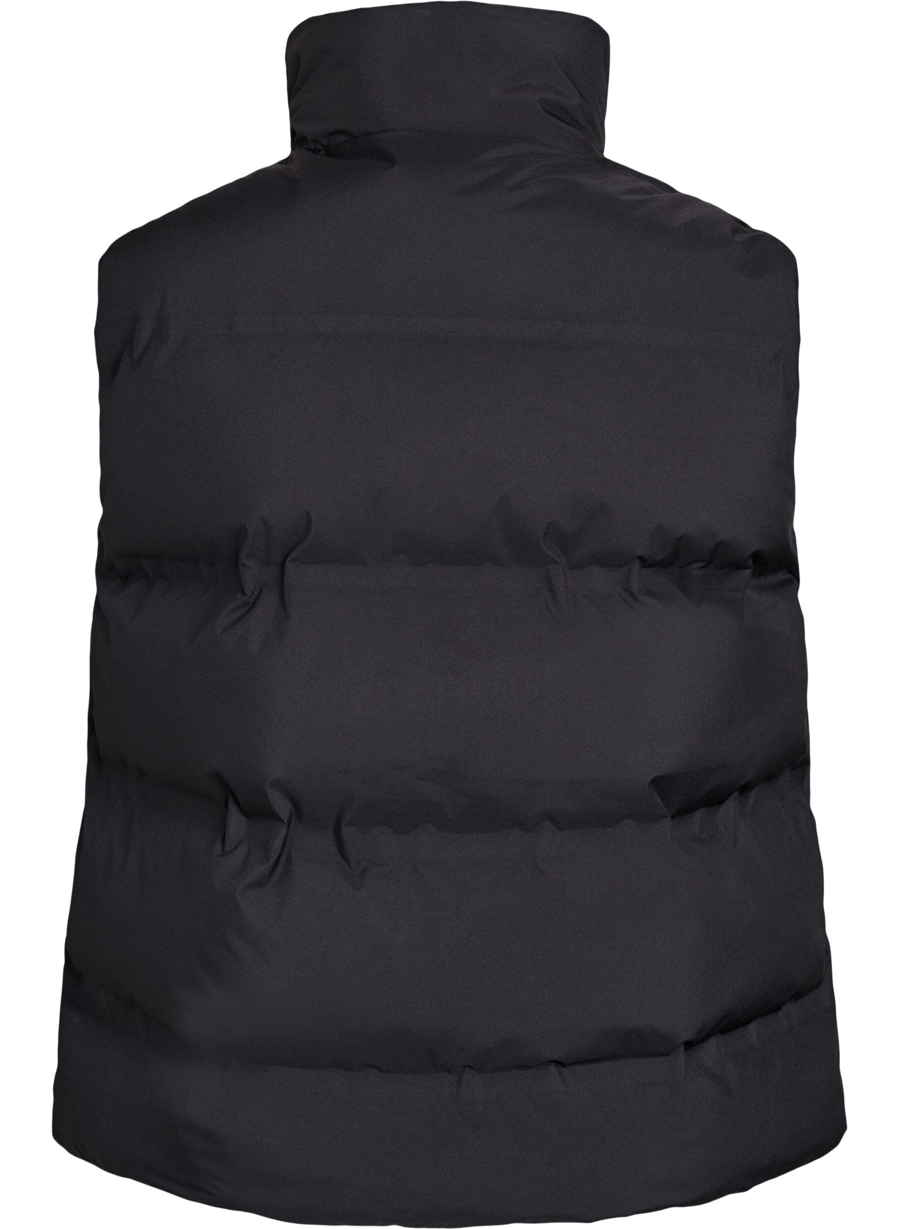 ZizzifashionShort puff vest with high collar, Black, Packshot image number 1