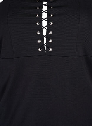 Form-fitting dress with cord detail, Black, Packshot image number 2