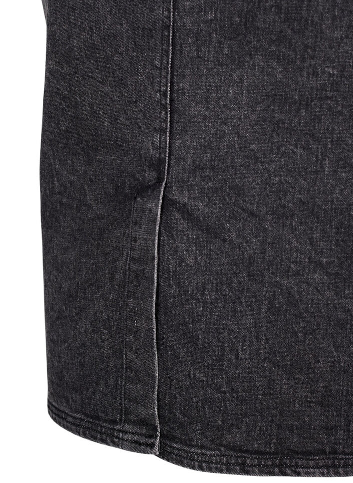 Denim skirt with front slit, Dark Grey Denim, Packshot image number 4