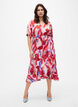 Satin wrap dress with print, Geranium Graphic AOP, Model image number 4