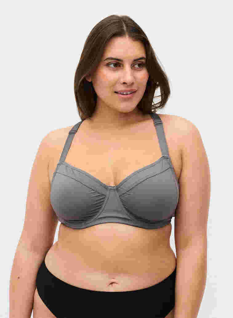 Figa underwired bra with back detail, Smoked Pearl, Model image number 0