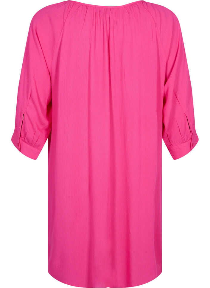 Viscose tunic with 3/4 sleeves, Pink, Packshot image number 1