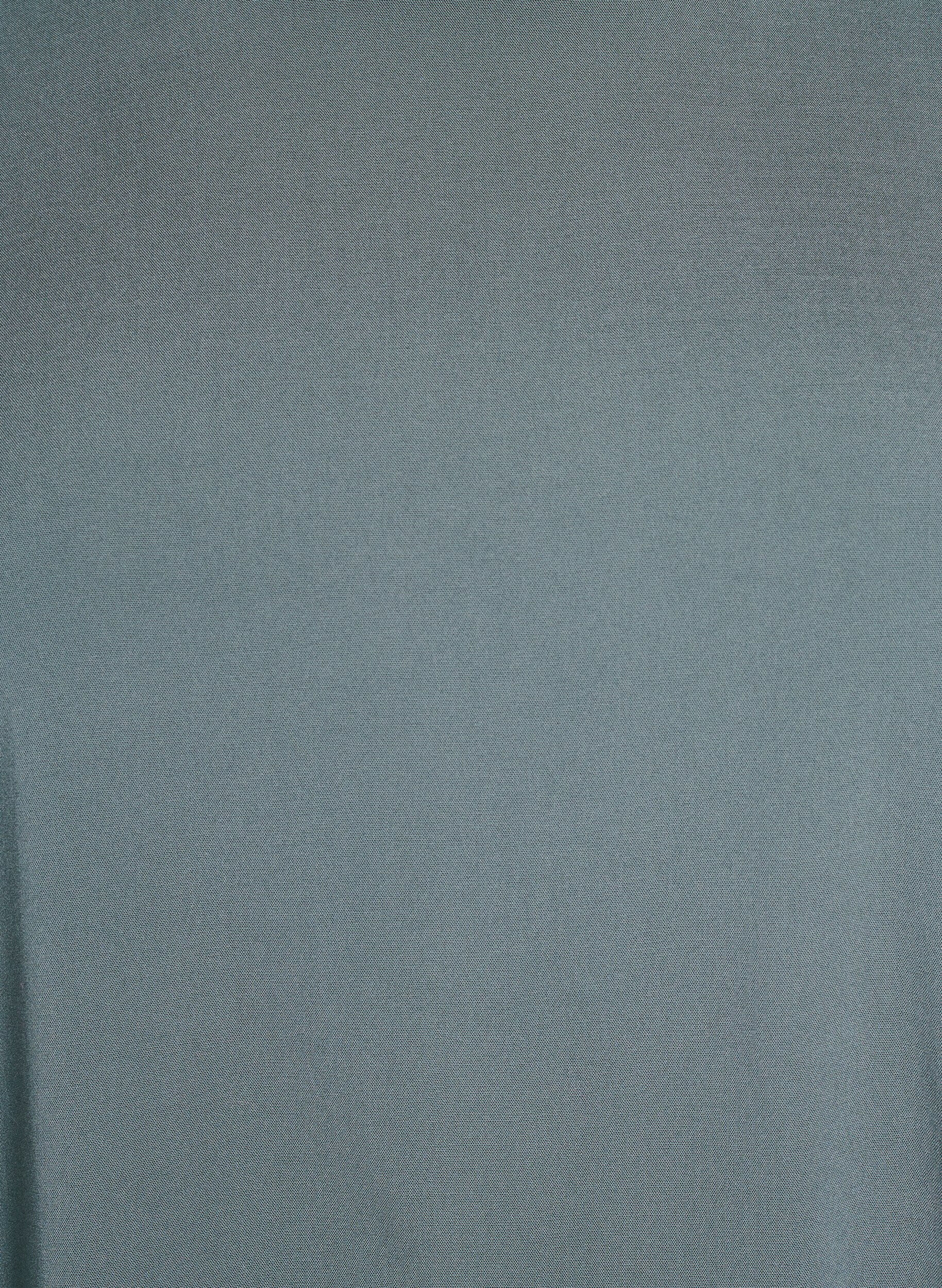 Zizzifashion Short-sleeved woven blouse with round neck, Green, Packshot image number 2