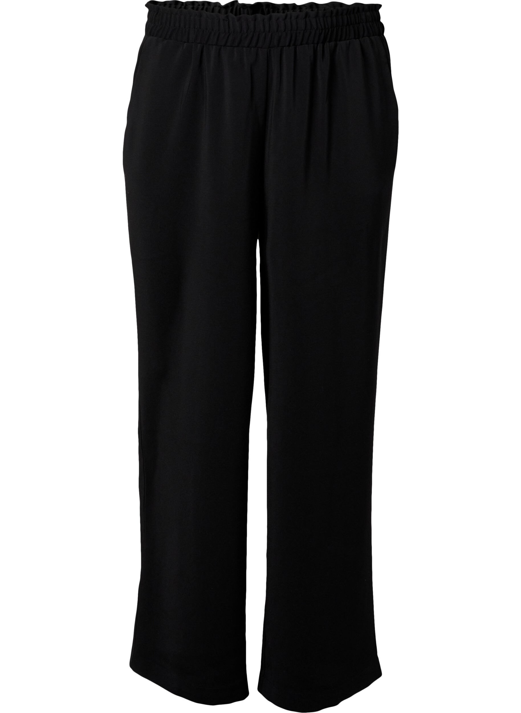 Zizzifashion Flared trousers with pockets, Black, Packshot image number 0