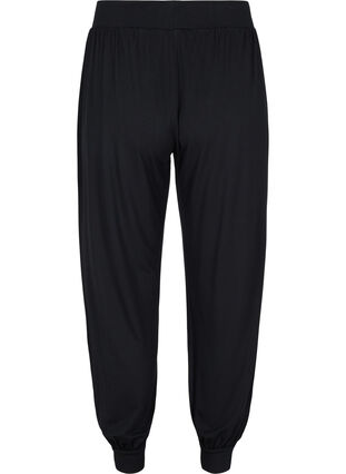 Loose viscose exercise trousers, Black, Packshot image number 1