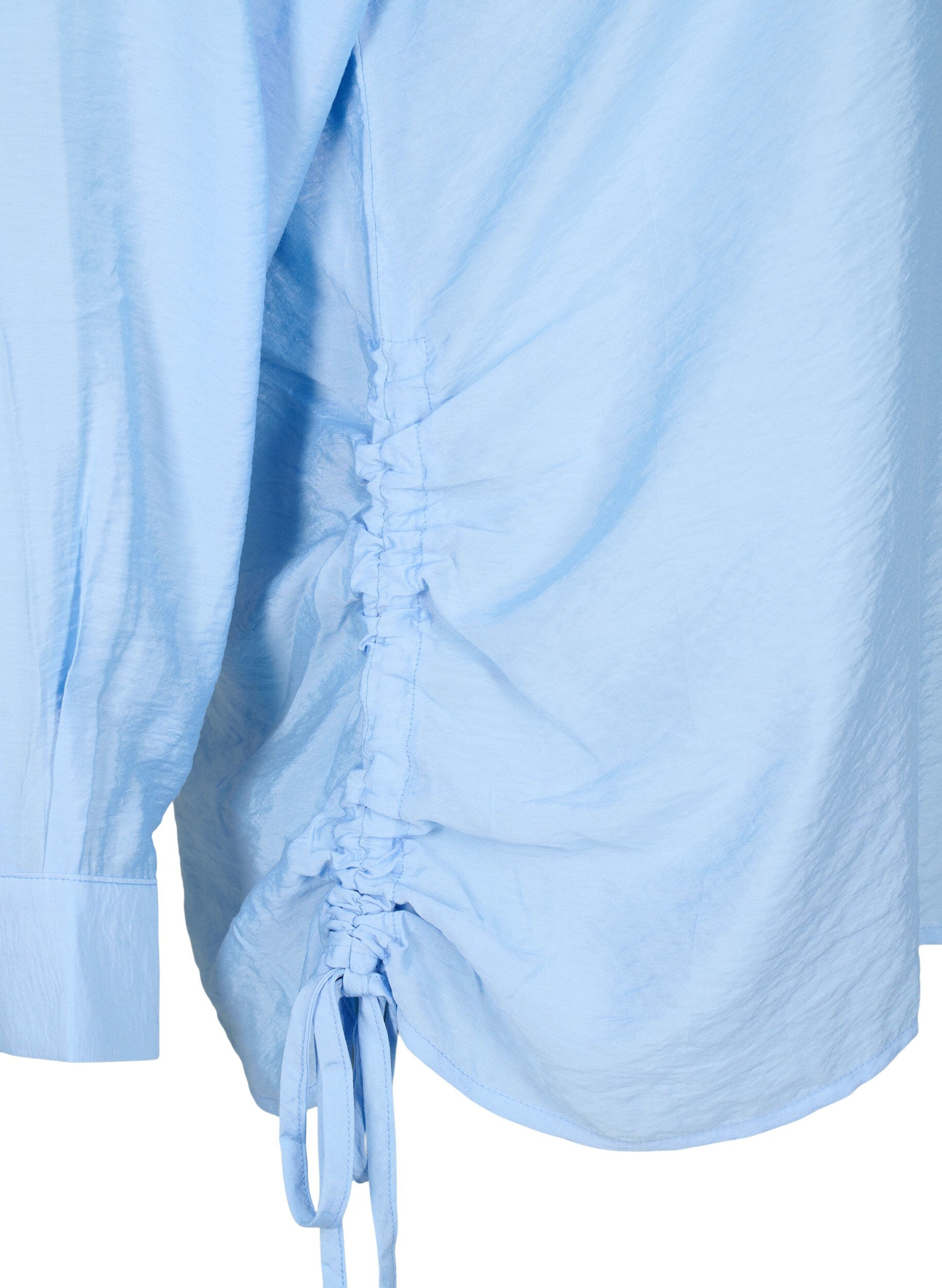 Zizzifashion Viscose shirt with ruffle detail, Serenity, Packshot image number 3