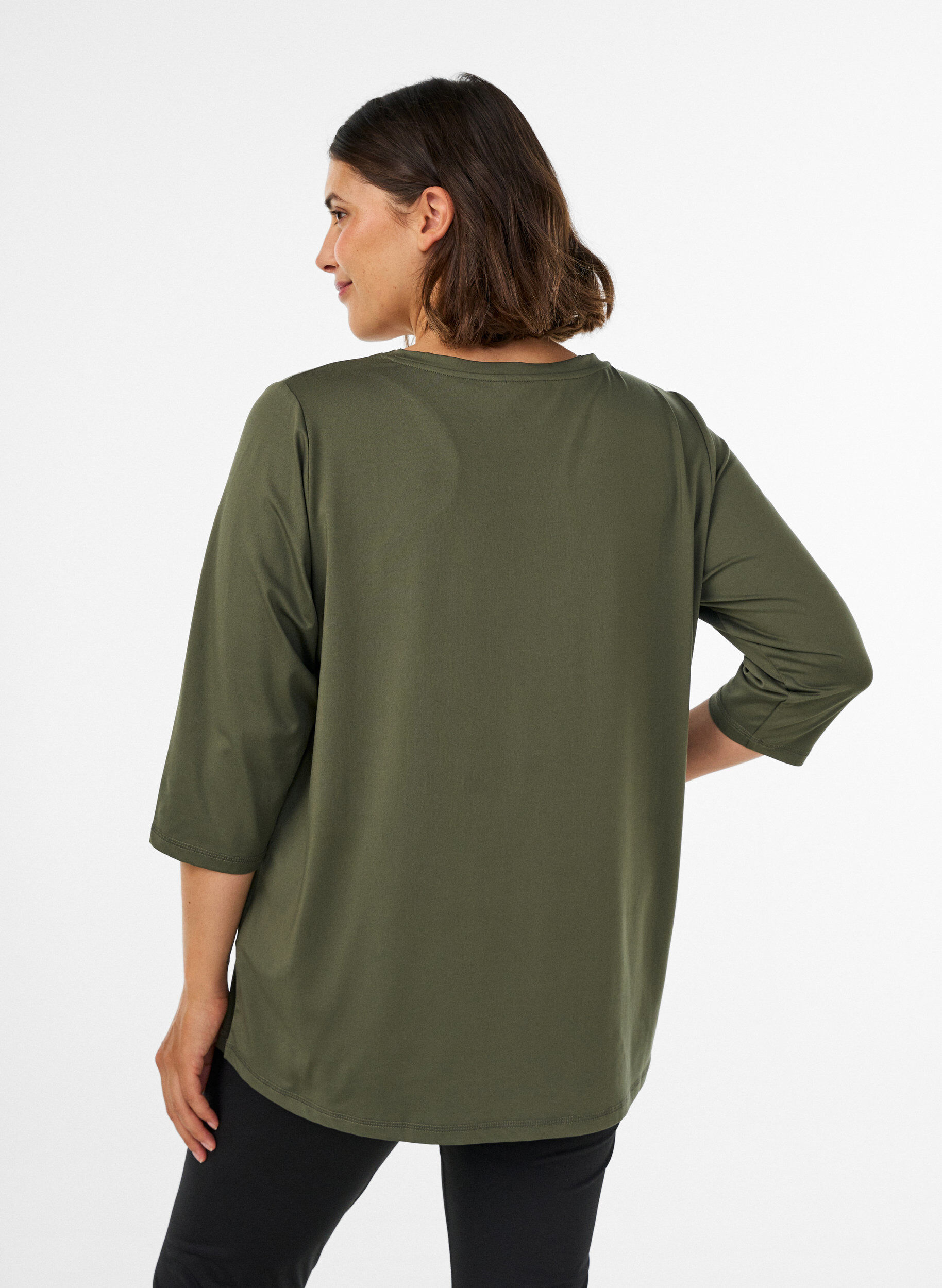 ZizzifashionSports top with 3/4 sleeves, Green, Model image number 2