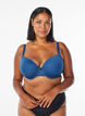 Moulded bra with mesh, Blue, Model image number 0